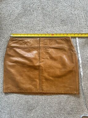 Gap Tan Leather Mini Skirt - Classic Real Leather